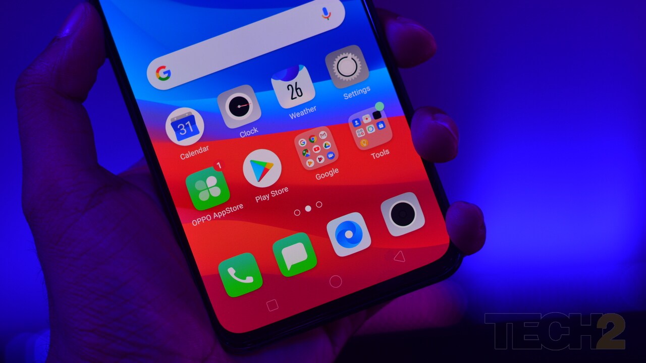The phone runs on Oppo's ColorOS 5.2 based on Android Oreo 8.1. Image: tech2/ Shomik Sen Bhattacharjee